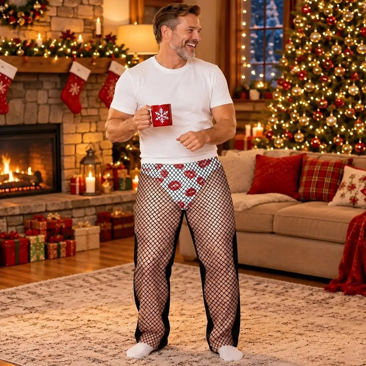 Custom Funny Men's Christmas Pajama Pants Duconspace