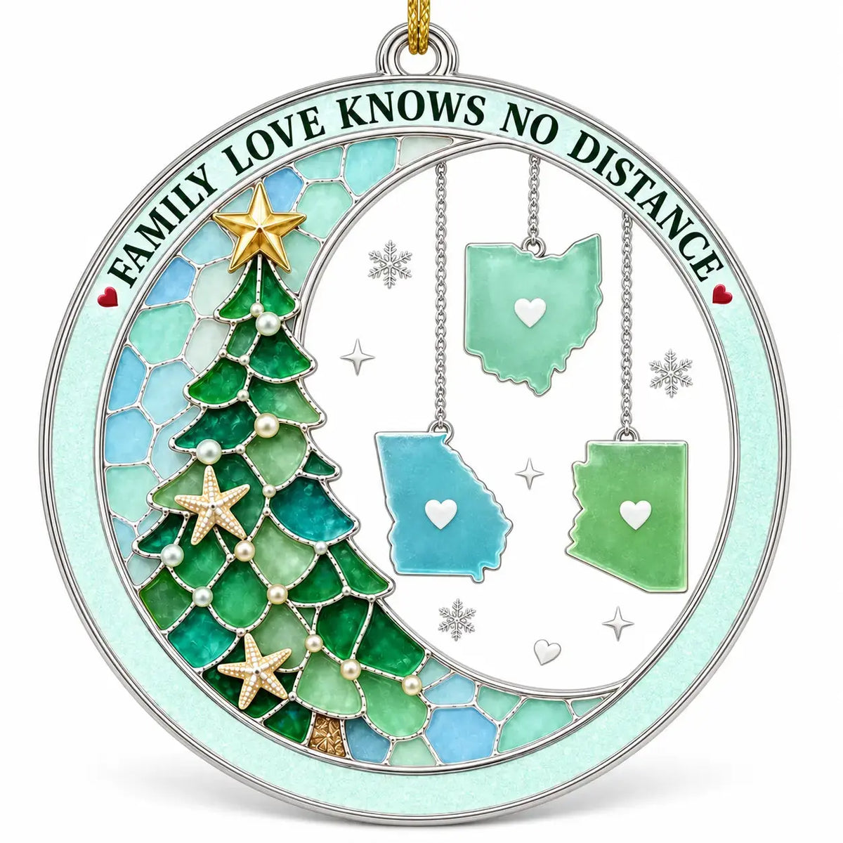 Custom Long Distance Family Acrylic Ornament Duconspace