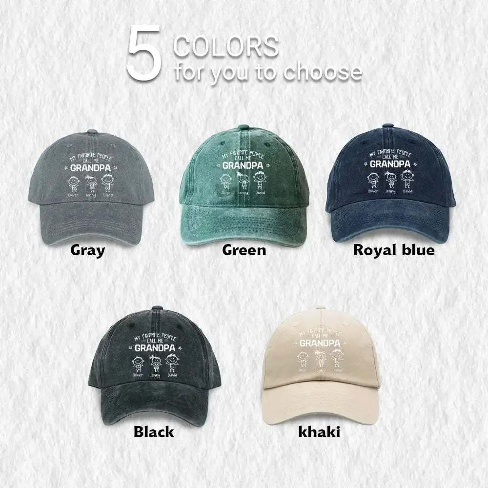 Custom My Favorite Call Me Denim Cap - Personalized Gift for Grandpa Duconspace