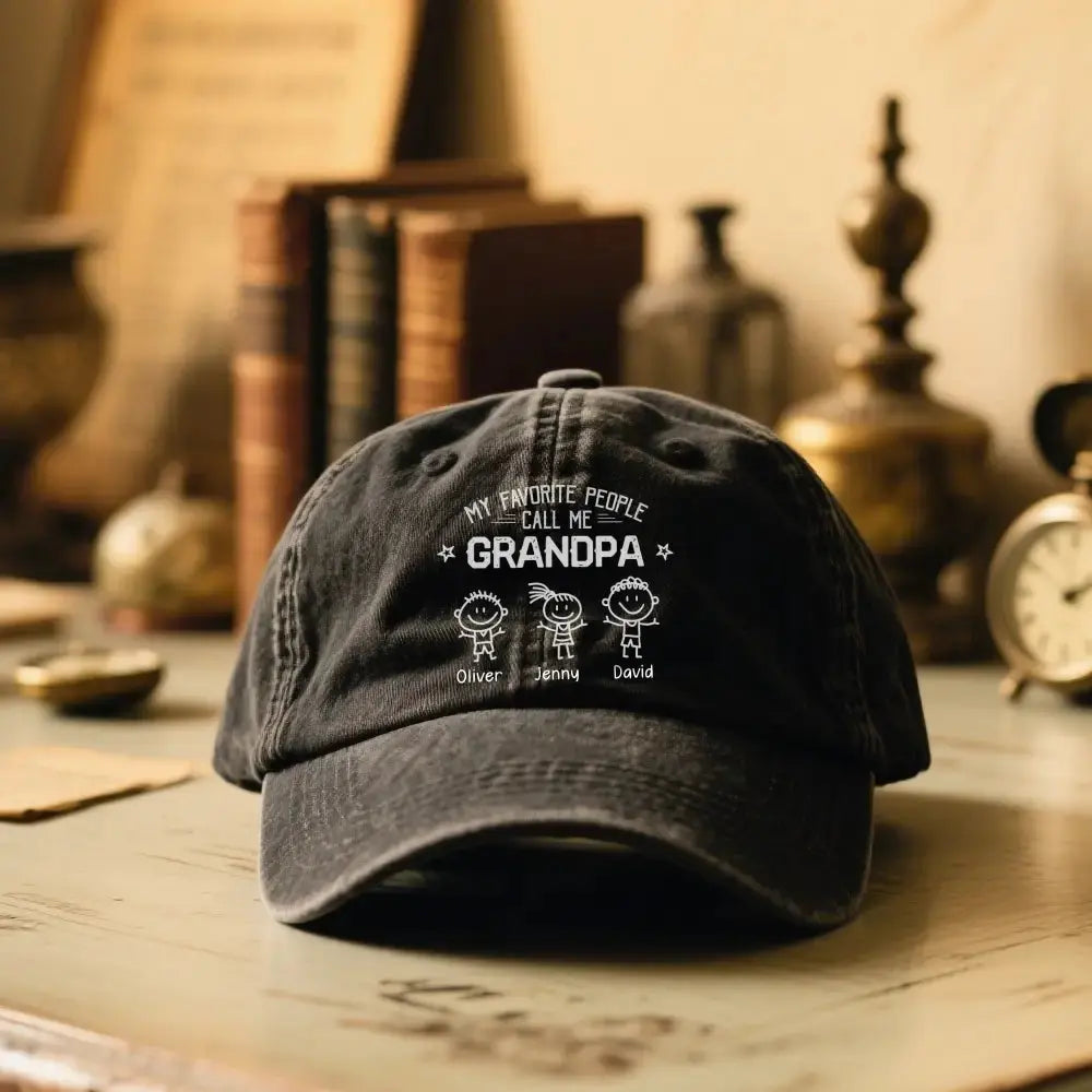 Custom My Favorite Call Me Denim Cap - Personalized Gift for Grandpa Duconspace