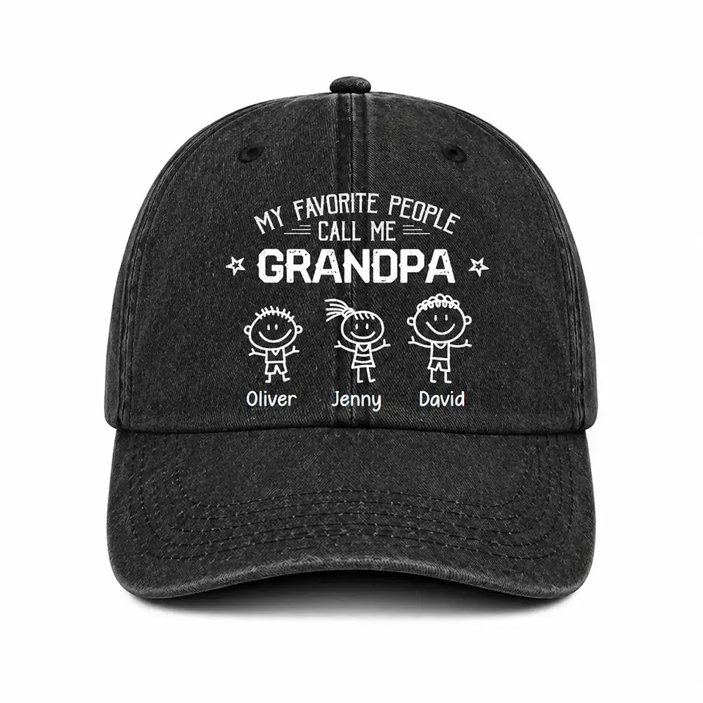 Custom My Favorite Call Me Denim Cap - Personalized Gift for Grandpa Duconspace
