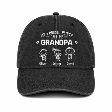 Custom My Favorite Call Me Denim Cap - Personalized Gift for Grandpa Duconspace