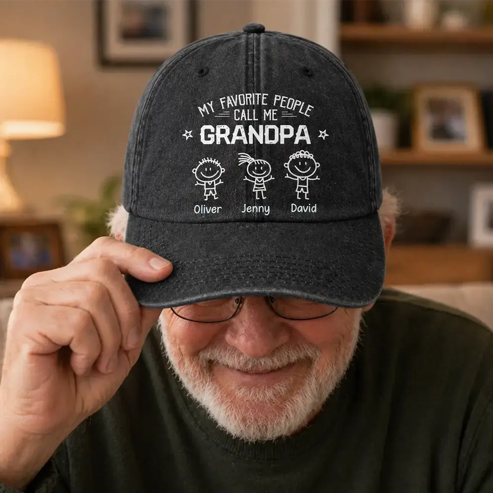 Custom My Favorite Call Me Denim Cap - Personalized Gift for Grandpa Duconspace