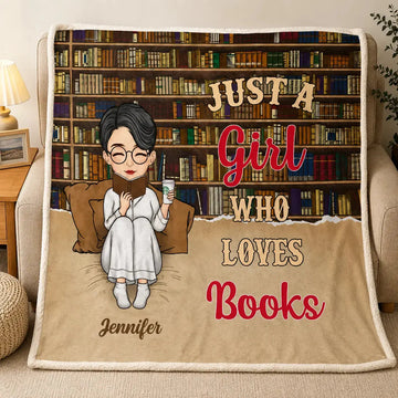 Custom Name & Avatar Book Lover Velvet Blanket