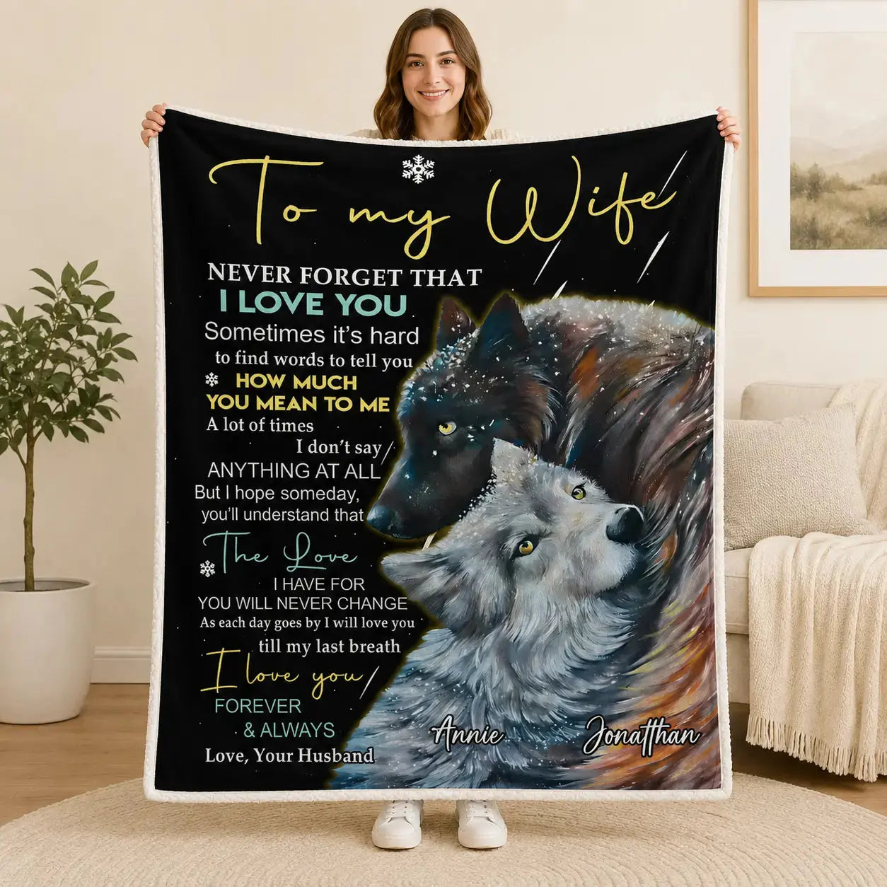 Custom Names & Photo Couple Velvet Blanket