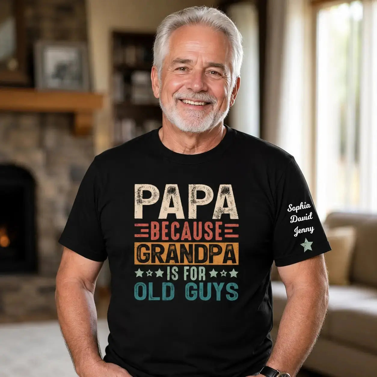 Custom Papa Art for Grandpa Men from Grandkids T-Shirt Duconspace