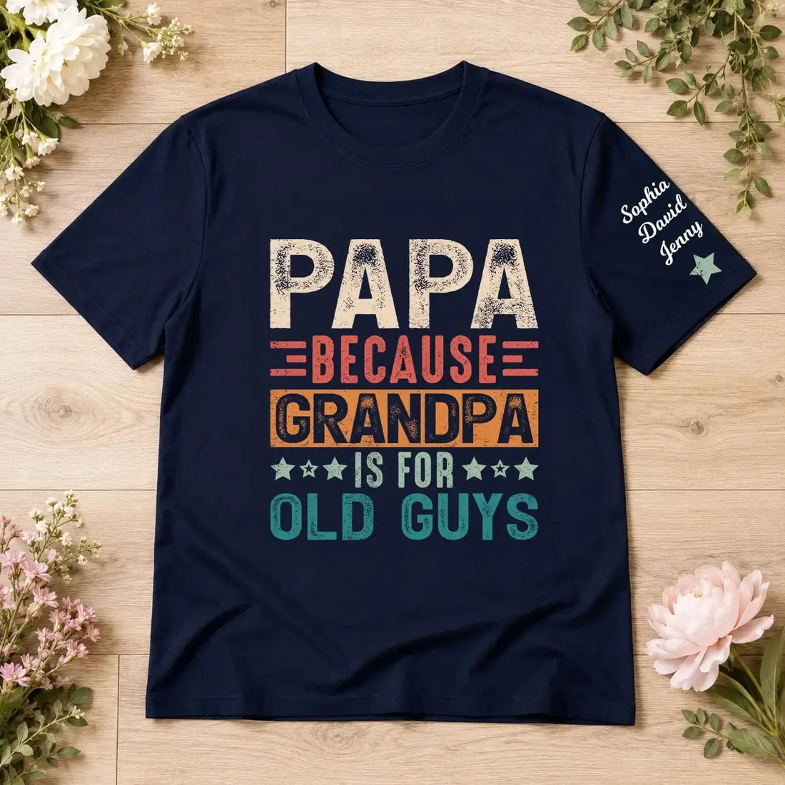 Custom Papa Art for Grandpa Men from Grandkids T-Shirt Duconspace