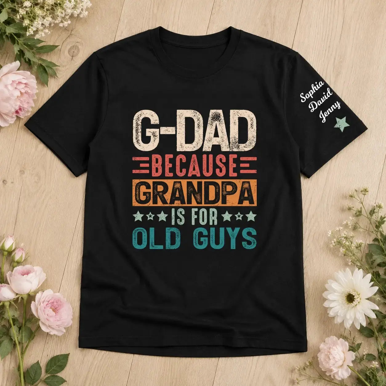 Custom Papa Art for Grandpa Men from Grandkids T-Shirt Duconspace