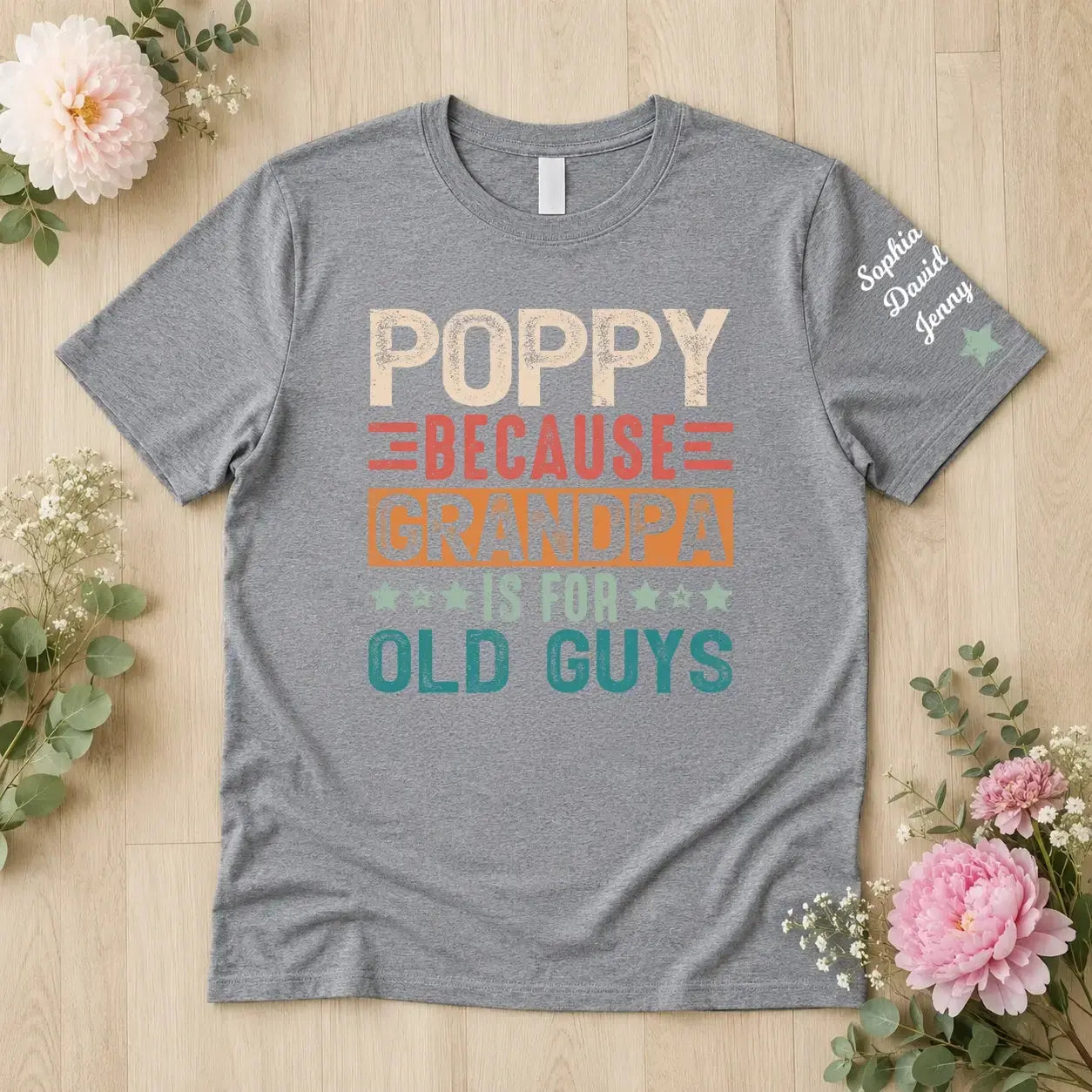 Custom Papa Art for Grandpa Men from Grandkids T-Shirt Duconspace