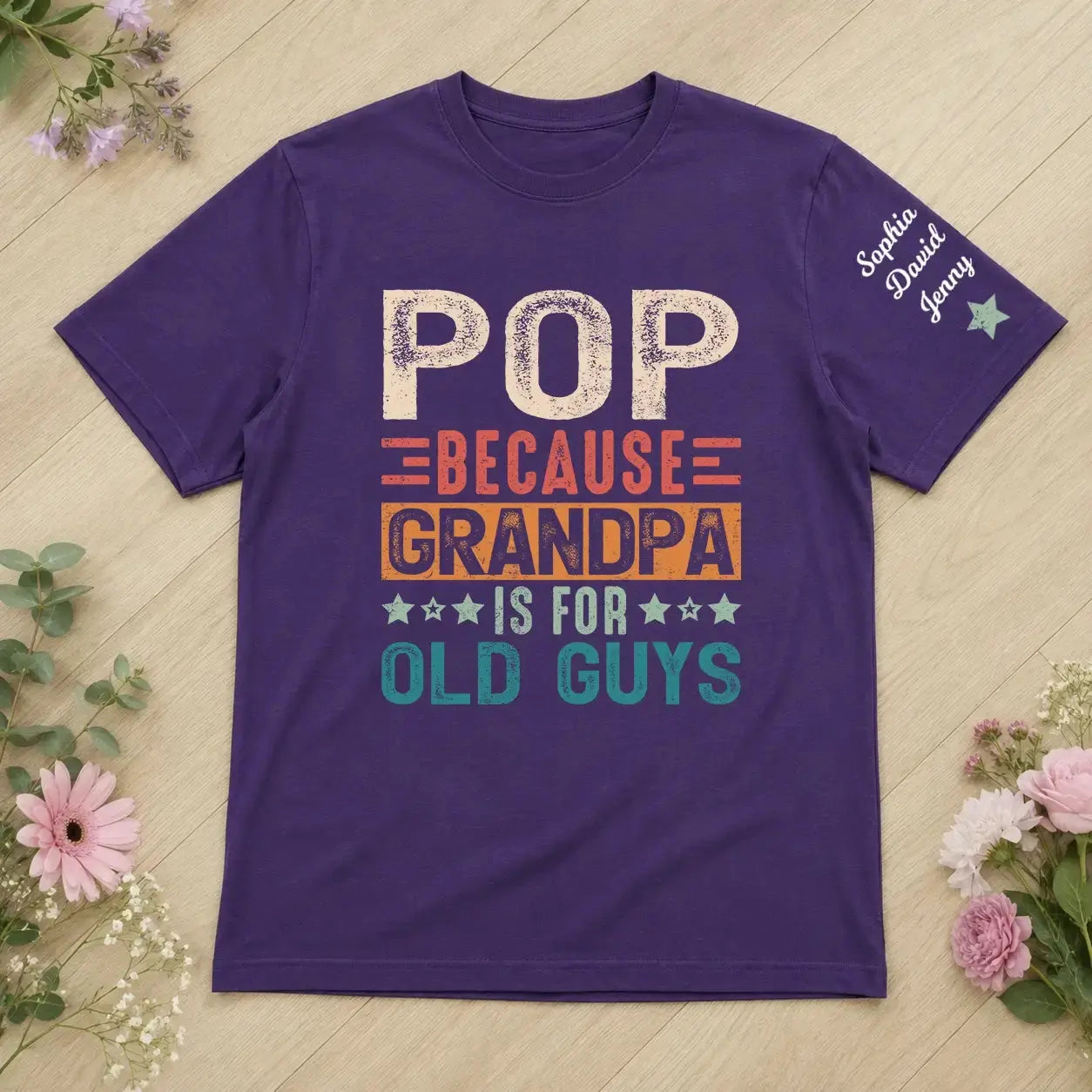 Custom Papa Art for Grandpa Men from Grandkids T-Shirt Duconspace