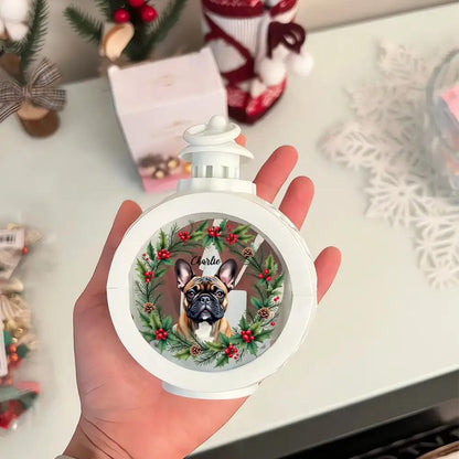 Custom Photo Festive Pup - Personalized Candlelight Lantern Ornament - Charming Christmas Gift for Pet Owners