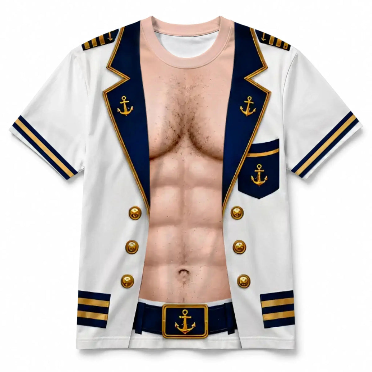 Custom Skin Tone & Jacket Color Captain Costume AOP T-shirt Duconspace