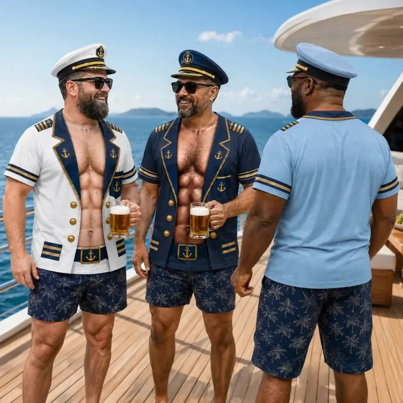 Custom Skin Tone & Jacket Color Captain Costume AOP T-shirt Duconspace
