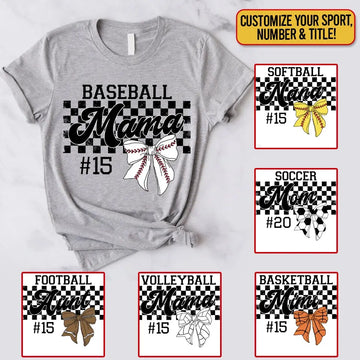 Custom Sports Shirt with Kid’s Name, Personalized Mother’s Day Gift for Soccer, Football, Basketball, Volleyball, Softball, or Baseball Moms Dreamship