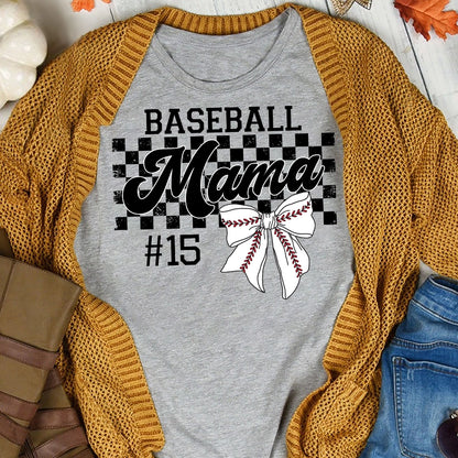 Custom Sports Shirt with Kid’s Name, Personalized Mother’s Day Gift for Soccer, Football, Basketball, Volleyball, Softball, or Baseball Moms