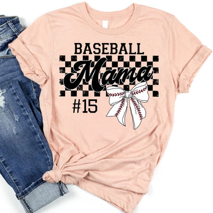 Custom Sports Shirt with Kid’s Name, Personalized Mother’s Day Gift for Soccer, Football, Basketball, Volleyball, Softball, or Baseball Moms