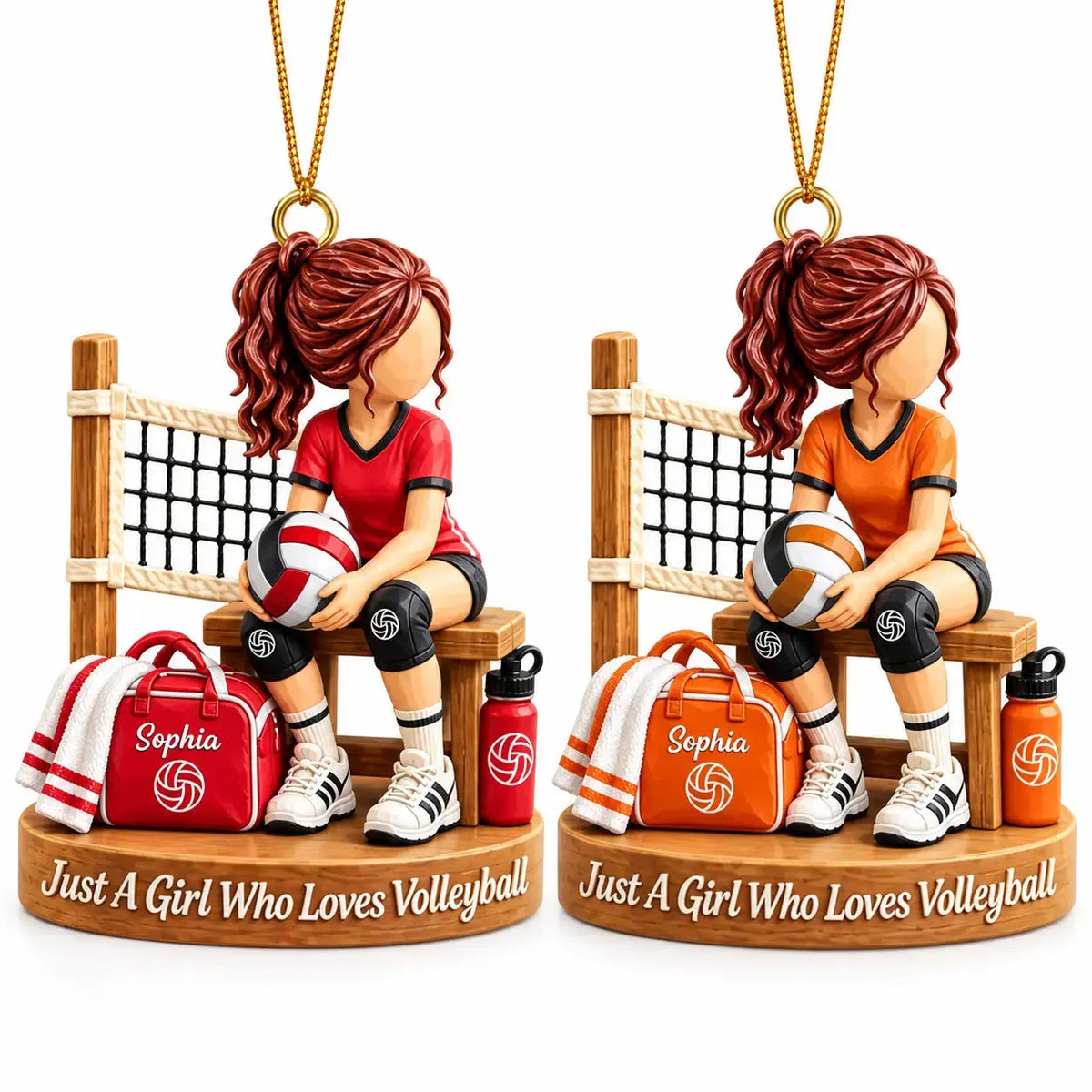 Custom Volleyball Player Christmas Wood Ornament Duconspace
