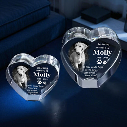 Custom 3D Crystal Pet Memorial – Laser Engraving Keepsake