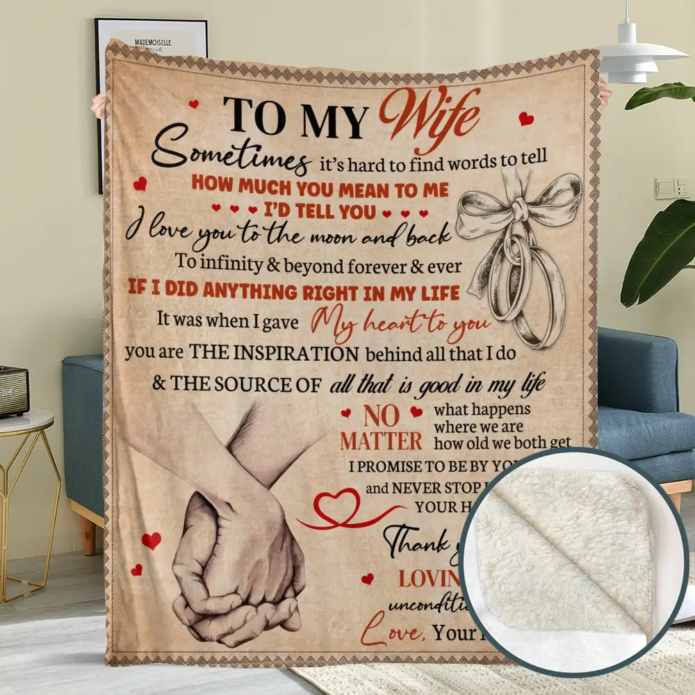 Custom Anniversary Gift for Her - Personalized Blanket Romantic