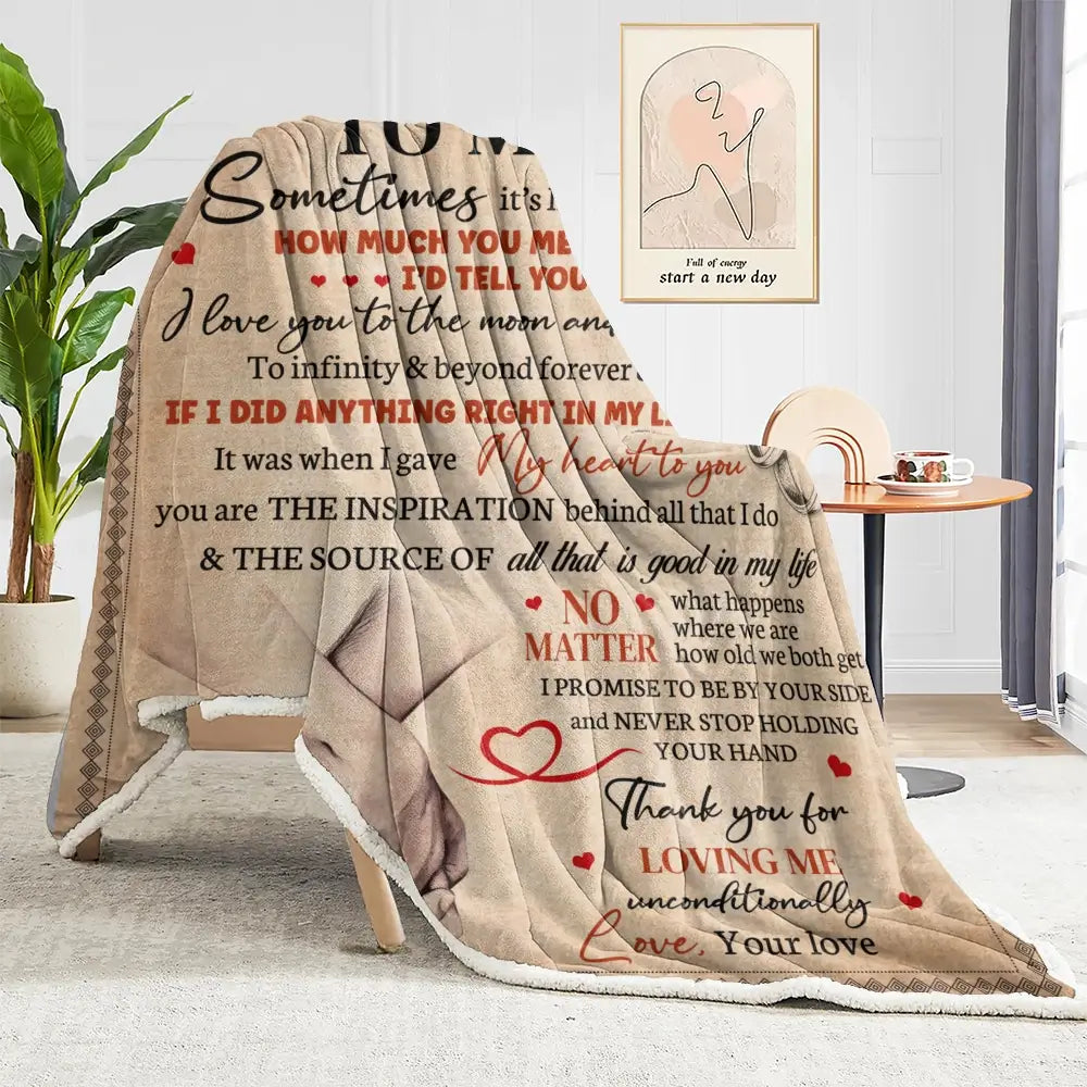 Custom Anniversary Gift for Her - Personalized Blanket Romantic