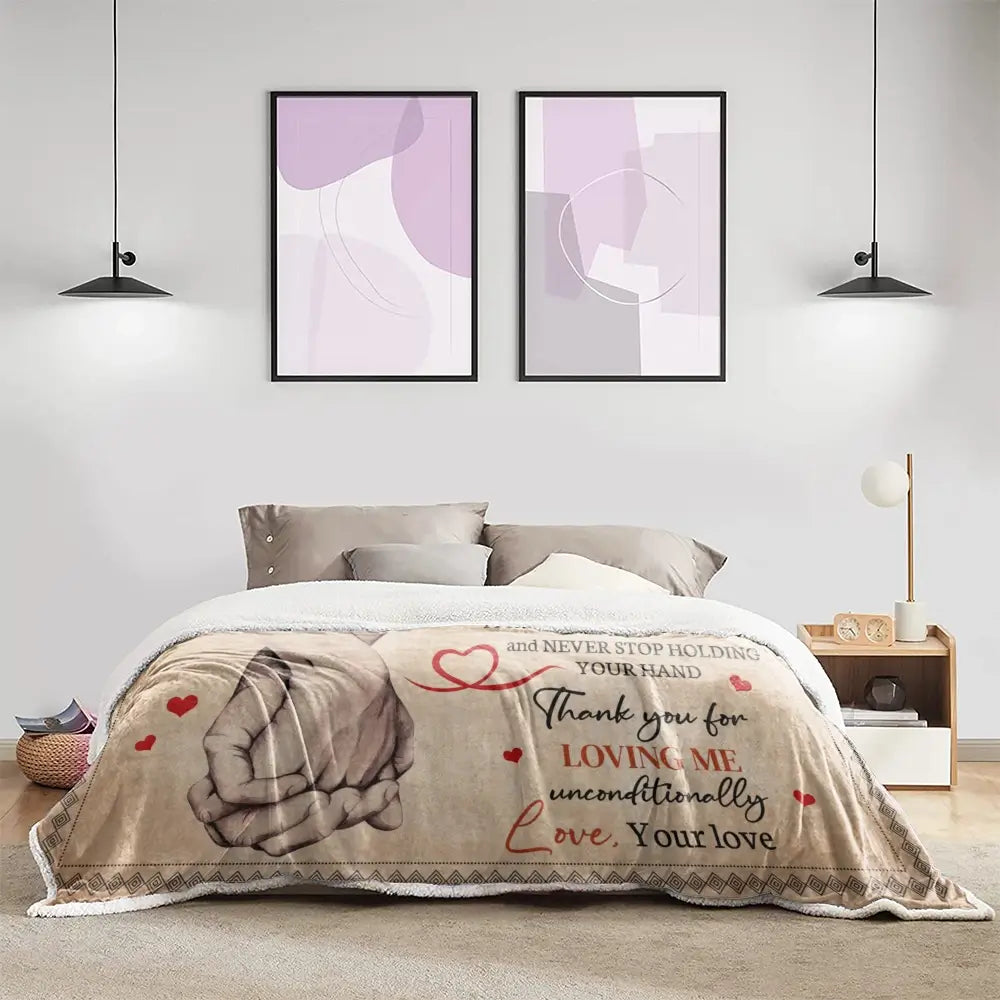 Custom Anniversary Gift for Her - Personalized Blanket Romantic