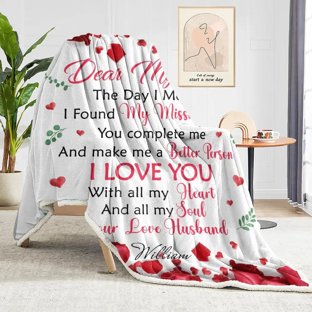 Custom Anniversary Romantic - Personalized Blanket Gifts for Her