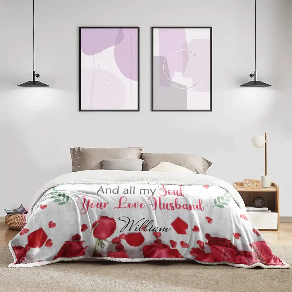 Custom Anniversary Romantic - Personalized Blanket Gifts for Her