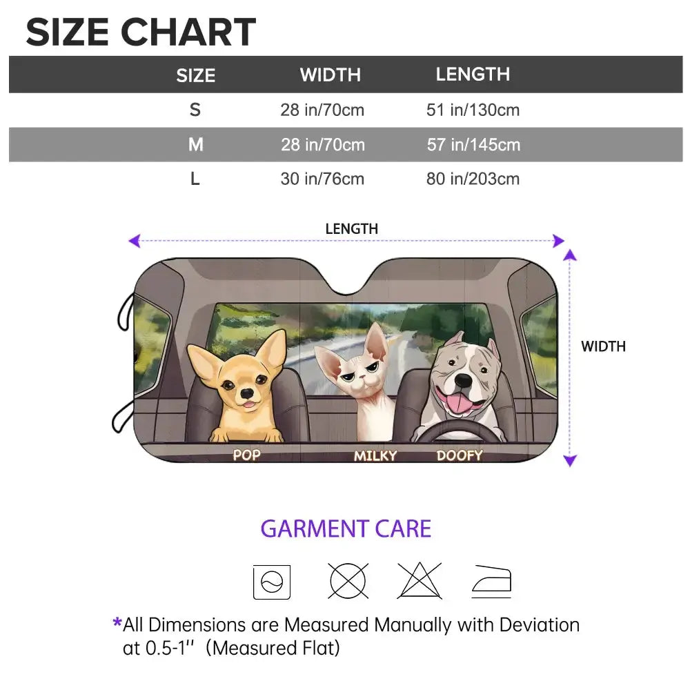 Custom Auto Sunshade - Personalized Gift for Pet Loves Duconspace
