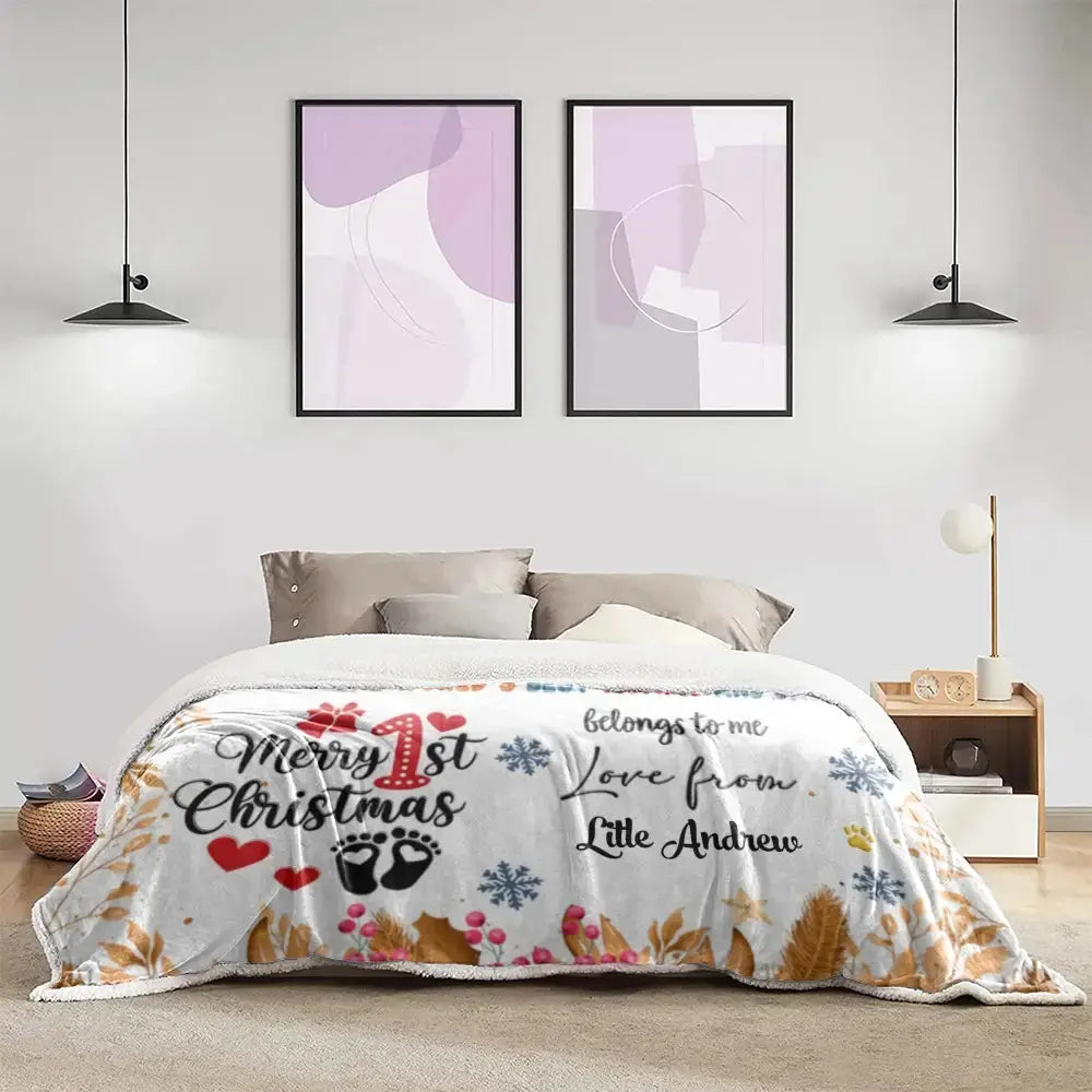 Custom Baby Dear We Love You - Personalized Blanket Mommy & Daddy Duconspace