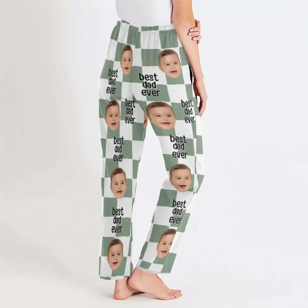 Custom Baby Photo on Pajama Pants - Personalized Gift for Dad