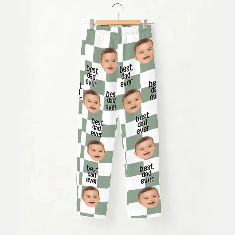 Custom Baby Photo on Pajama Pants - Personalized Gift for Dad