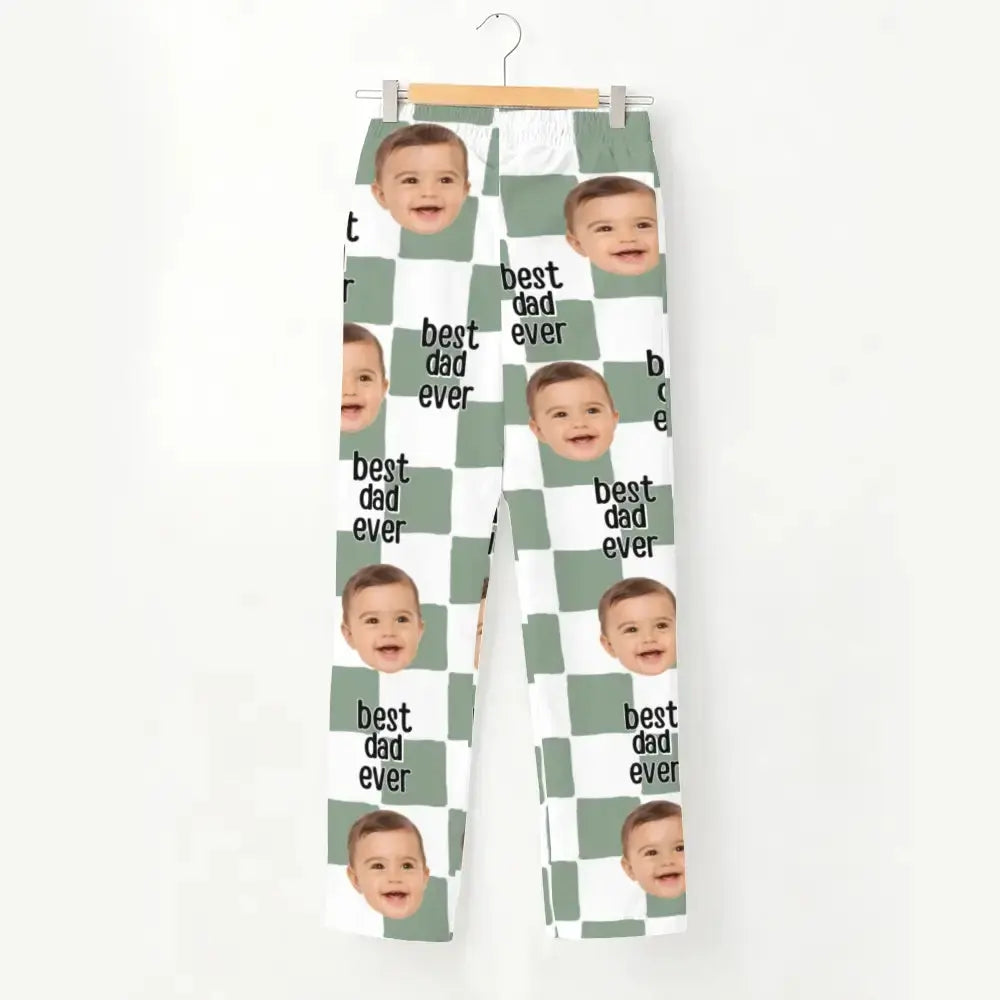 Custom Baby Photo on Pajama Pants - Personalized Gift for Dad