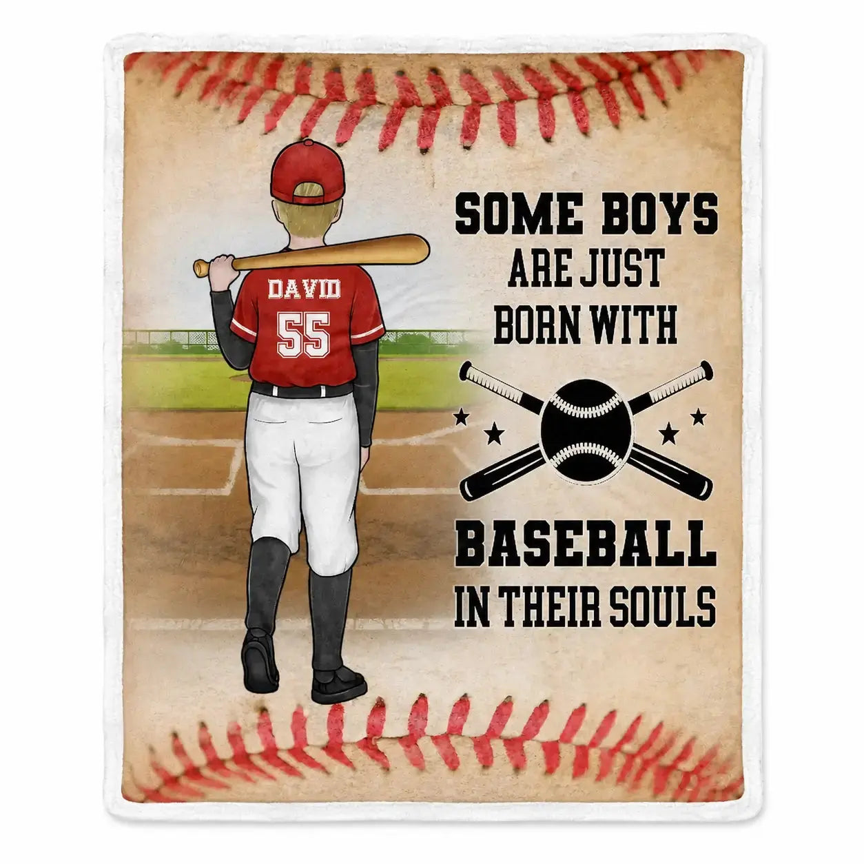 Custom Baseball Blanket - Personalized Gift for Family Member Duconspace