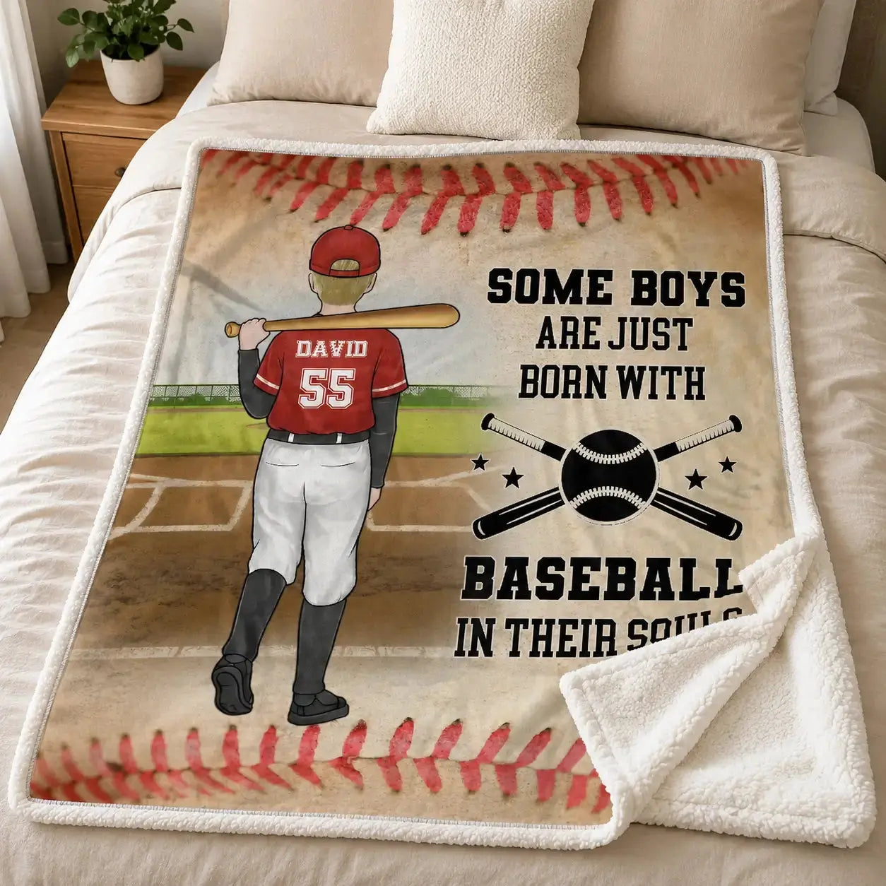 Custom Baseball Blanket - Personalized Gift for Family Member Duconspace