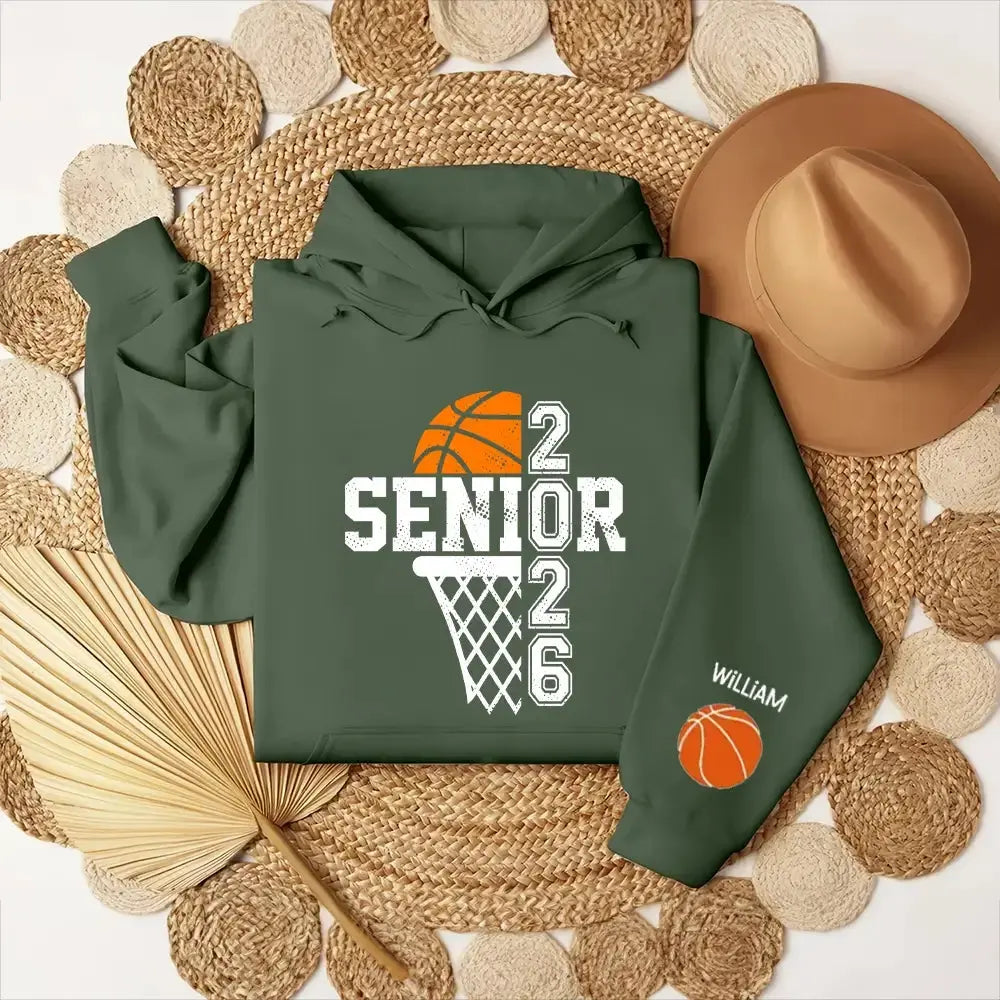 Custom Basketball Senior Sweatshirt - Personalized Gift for Class Of 2026 Duconspace