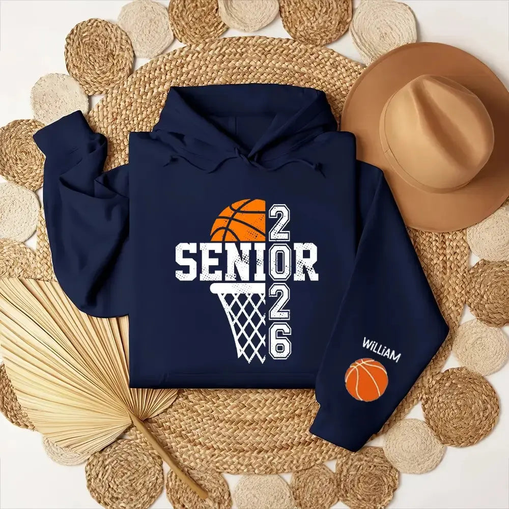 Custom Basketball Senior Sweatshirt - Personalized Gift for Class Of 2026 Duconspace