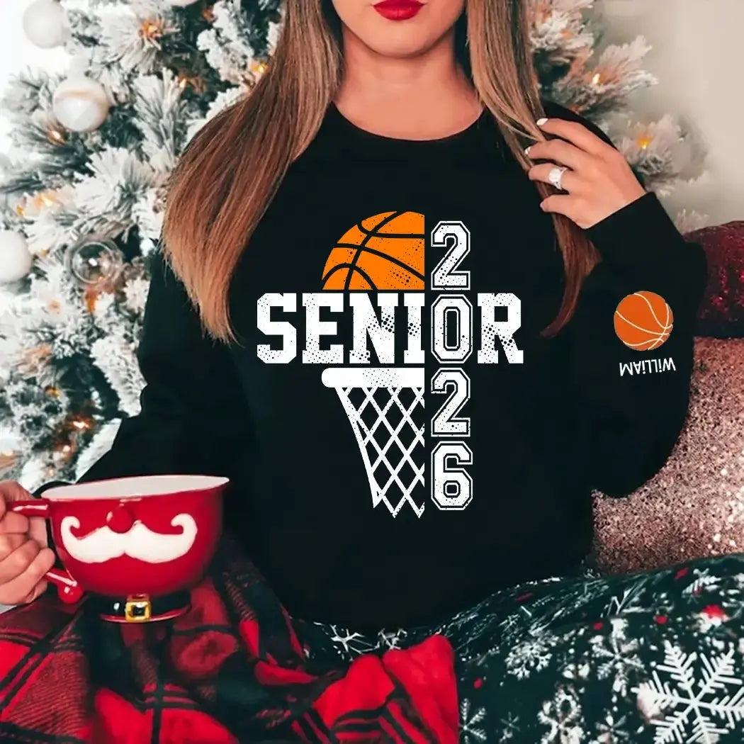 Custom Basketball Senior Sweatshirt - Personalized Gift for Class Of 2026 Duconspace