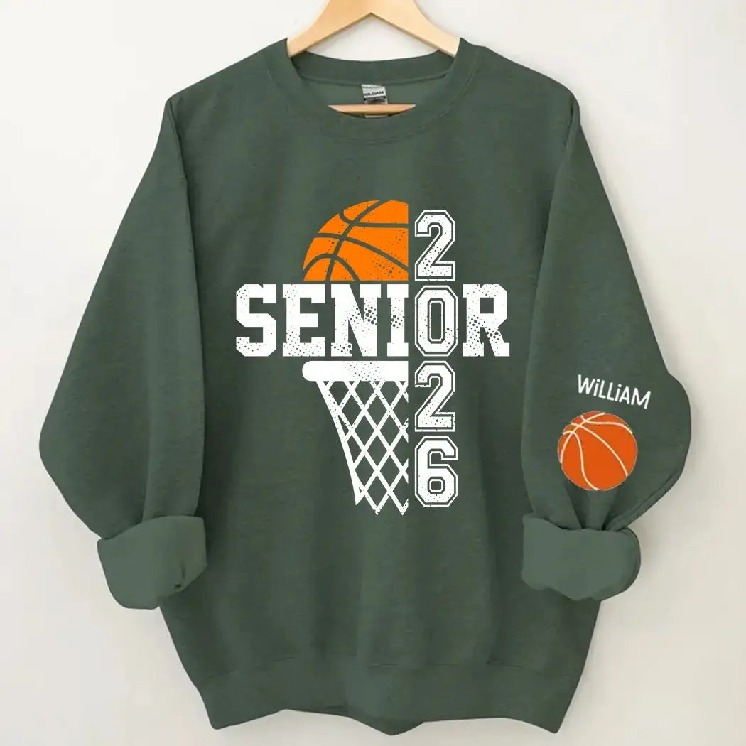 Custom Basketball Senior Sweatshirt - Personalized Gift for Class Of 2026 Duconspace