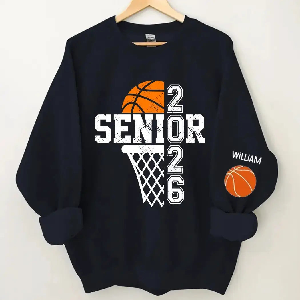Custom Basketball Senior Sweatshirt - Personalized Gift for Class Of 2026 Duconspace