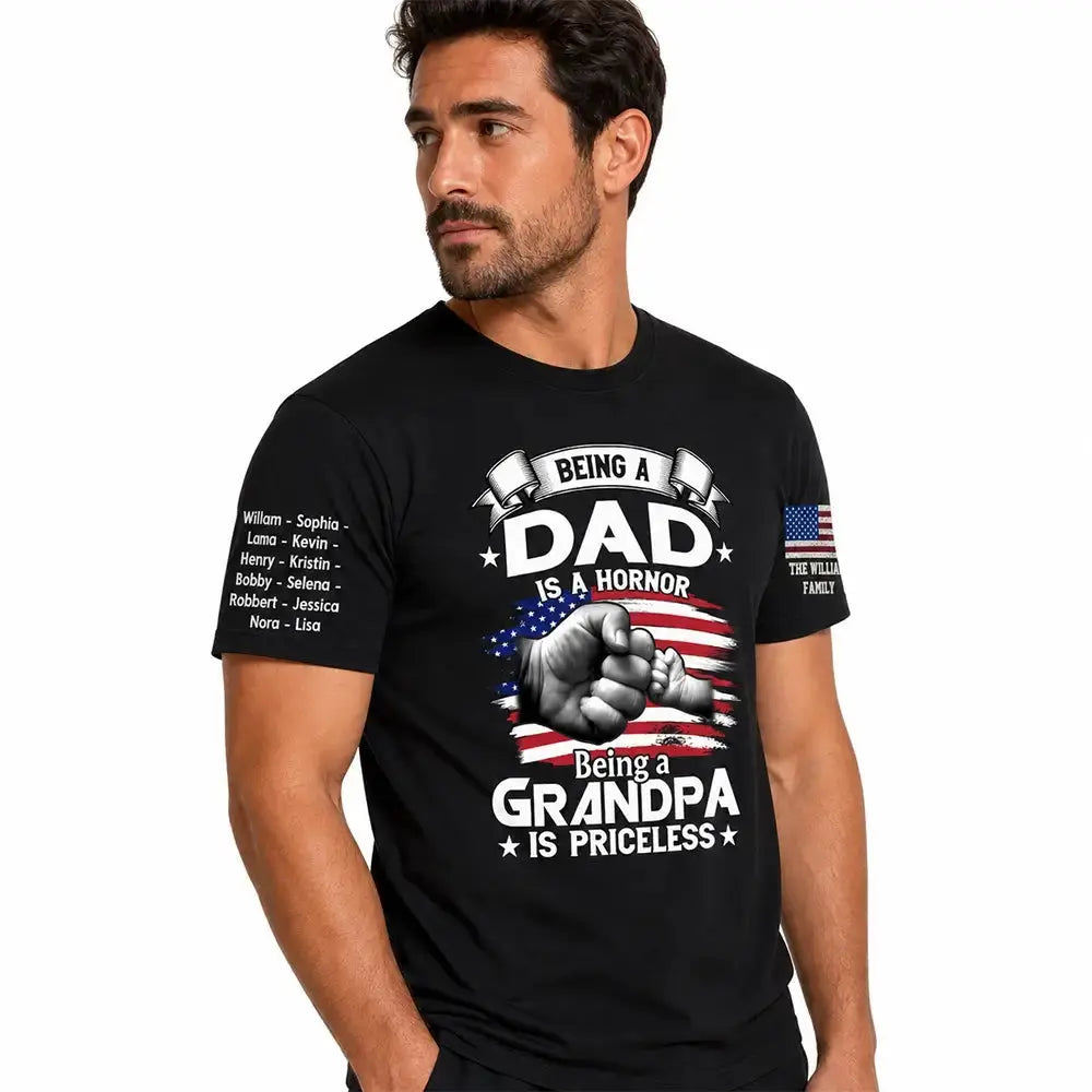 Custom Being a Dad is an Honor Being a Grandpa is Priceless T-shirt Duconspace