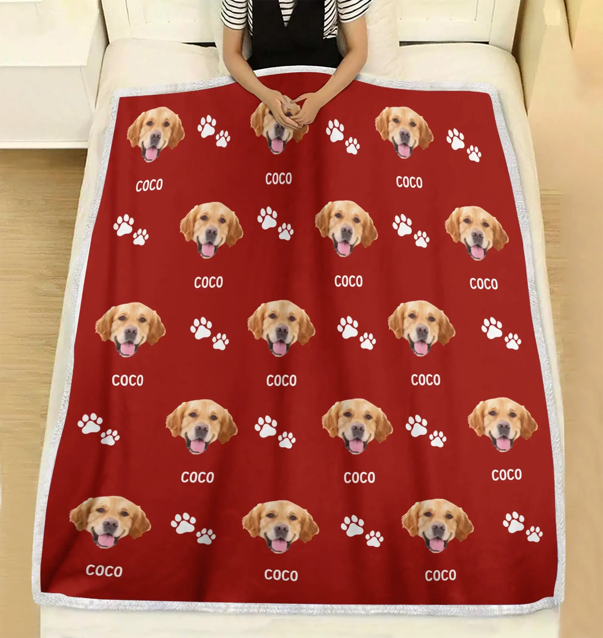 Custom Blanket With Pets Pictures & Name - Personalized Gift for Pet Lovers Duconspace