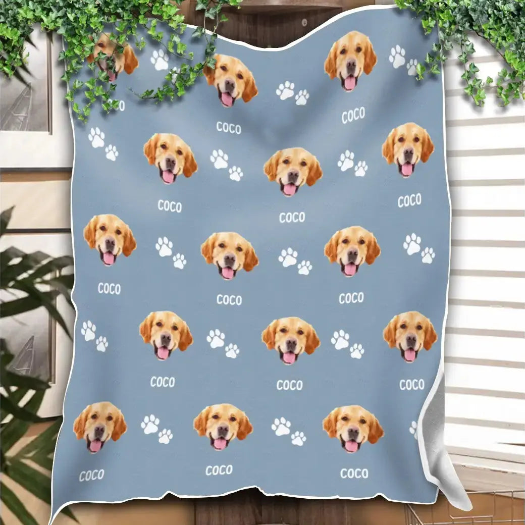 Custom Blanket With Pets Pictures & Name - Personalized Gift for Pet Lovers Duconspace