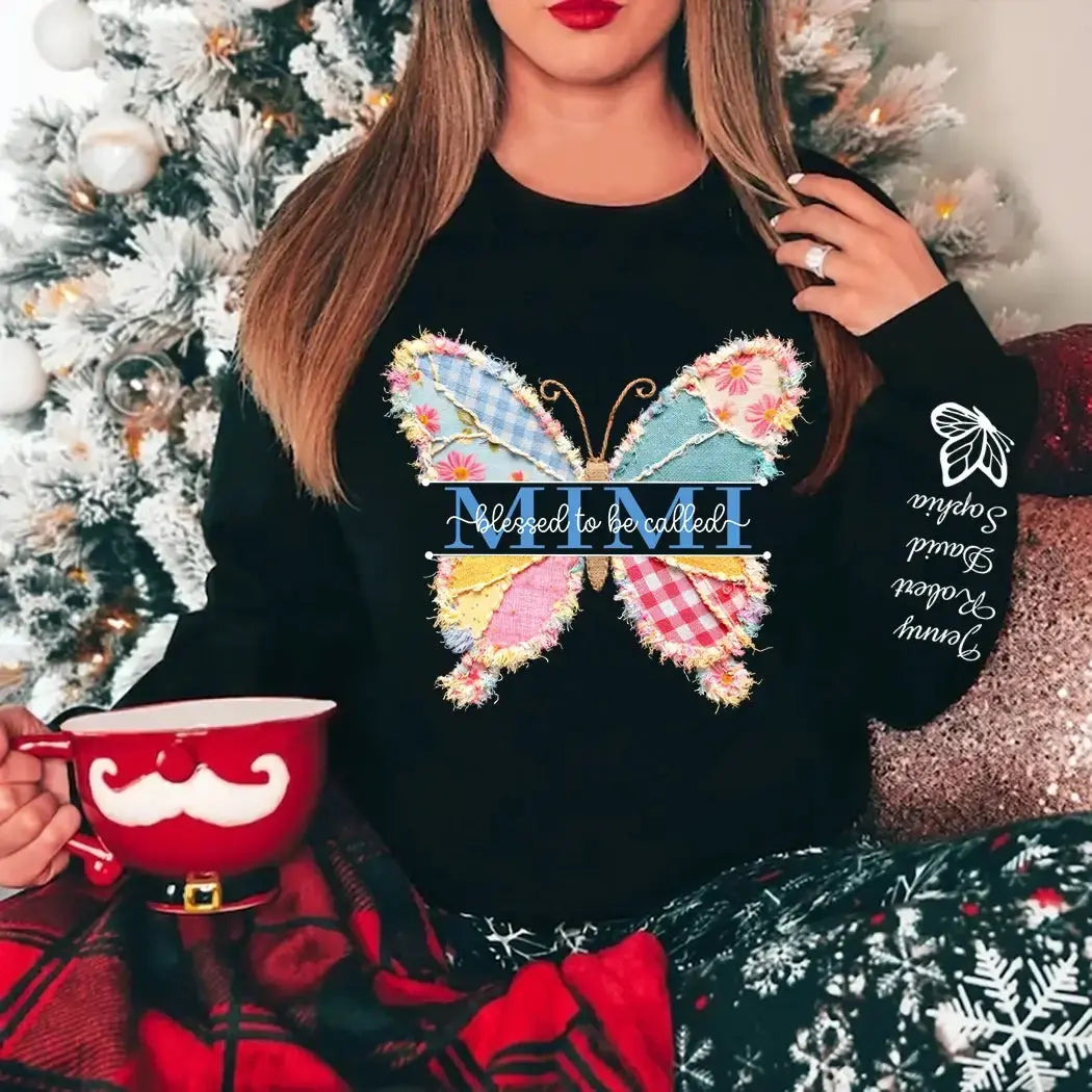 Custom Butterfly Mimi Sweatshirt - Personalized Gift for Grandma Duconspace