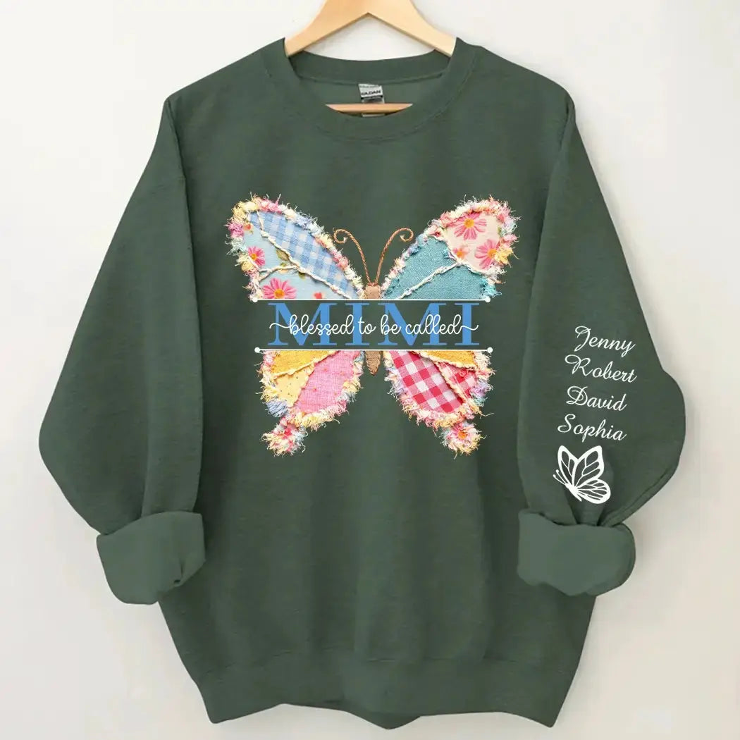 Custom Butterfly Mimi Sweatshirt - Personalized Gift for Grandma Duconspace