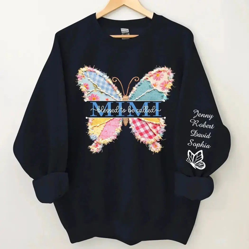 Custom Butterfly Mimi Sweatshirt - Personalized Gift for Grandma Duconspace