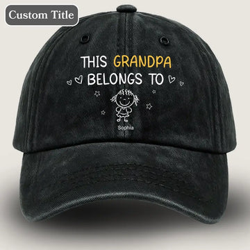 Custom Cap This Grandpa Belongs to - Personalised Grandpa Gift