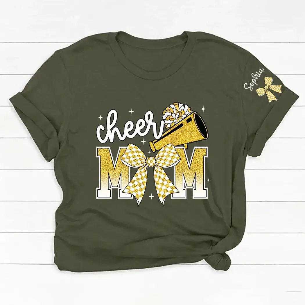 Custom Cheer MoM Bow Sport Shirt - Personalized Gift for Game Day Duconspace