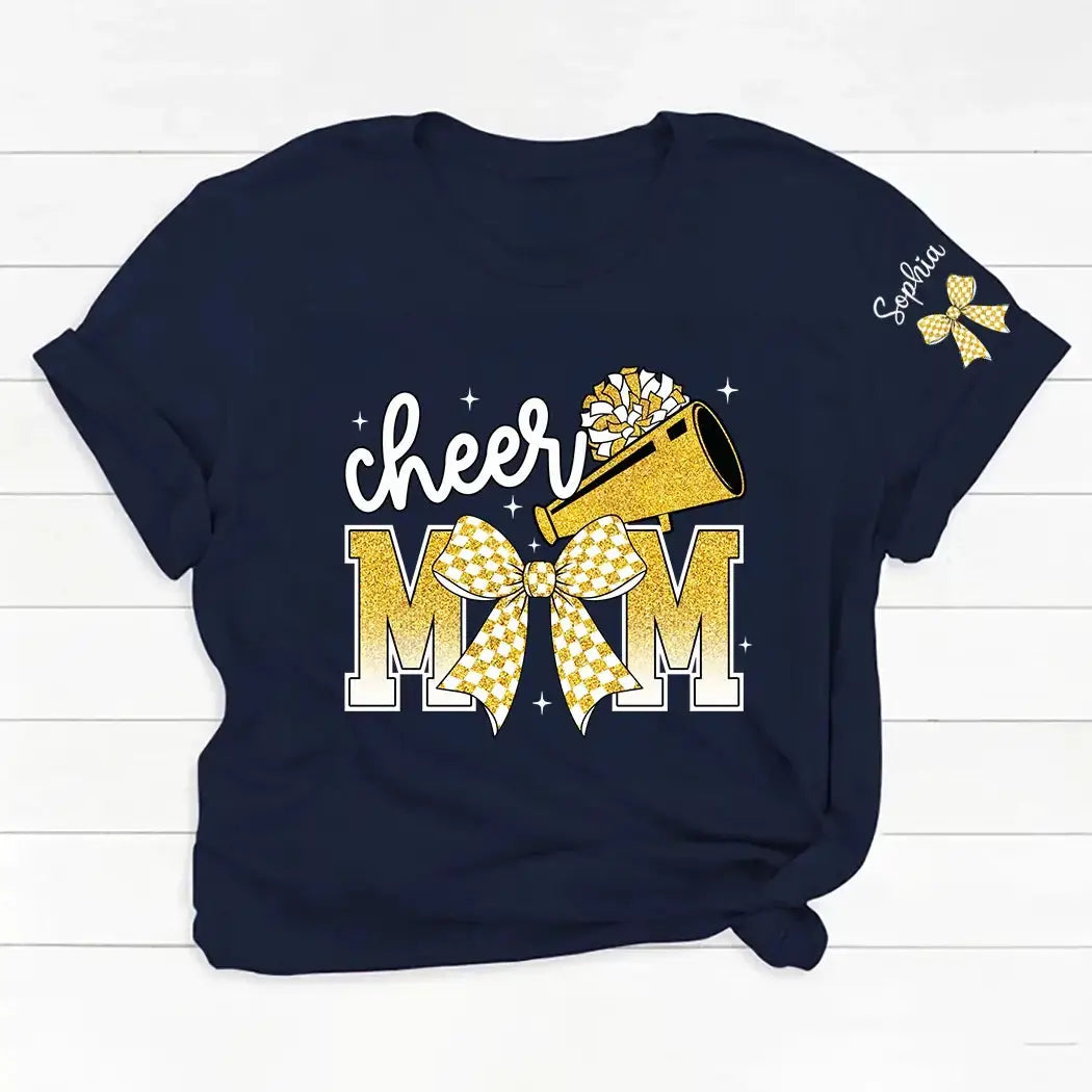 Custom Cheer MoM Bow Sport Shirt - Personalized Gift for Game Day Duconspace