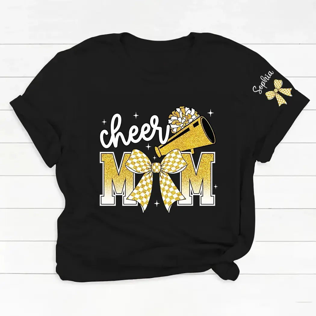 Custom Cheer MoM Bow Sport Shirt - Personalized Gift for Game Day Duconspace