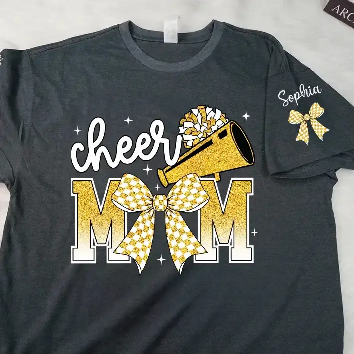 Custom Cheer MoM Bow Sport Shirt - Personalized Gift for Game Day Duconspace